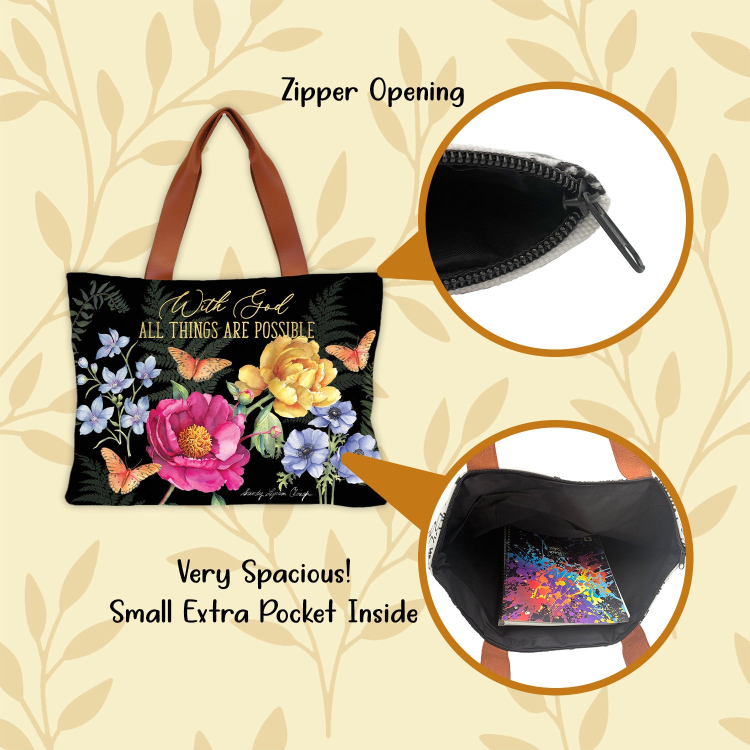 With God All Things Canvas Bag