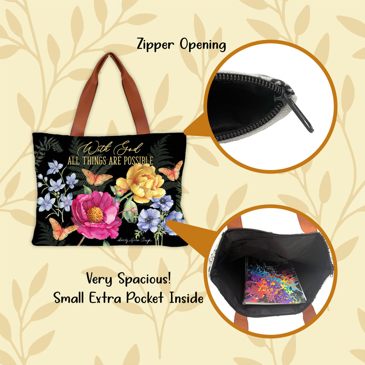 With God All Things Canvas Bag