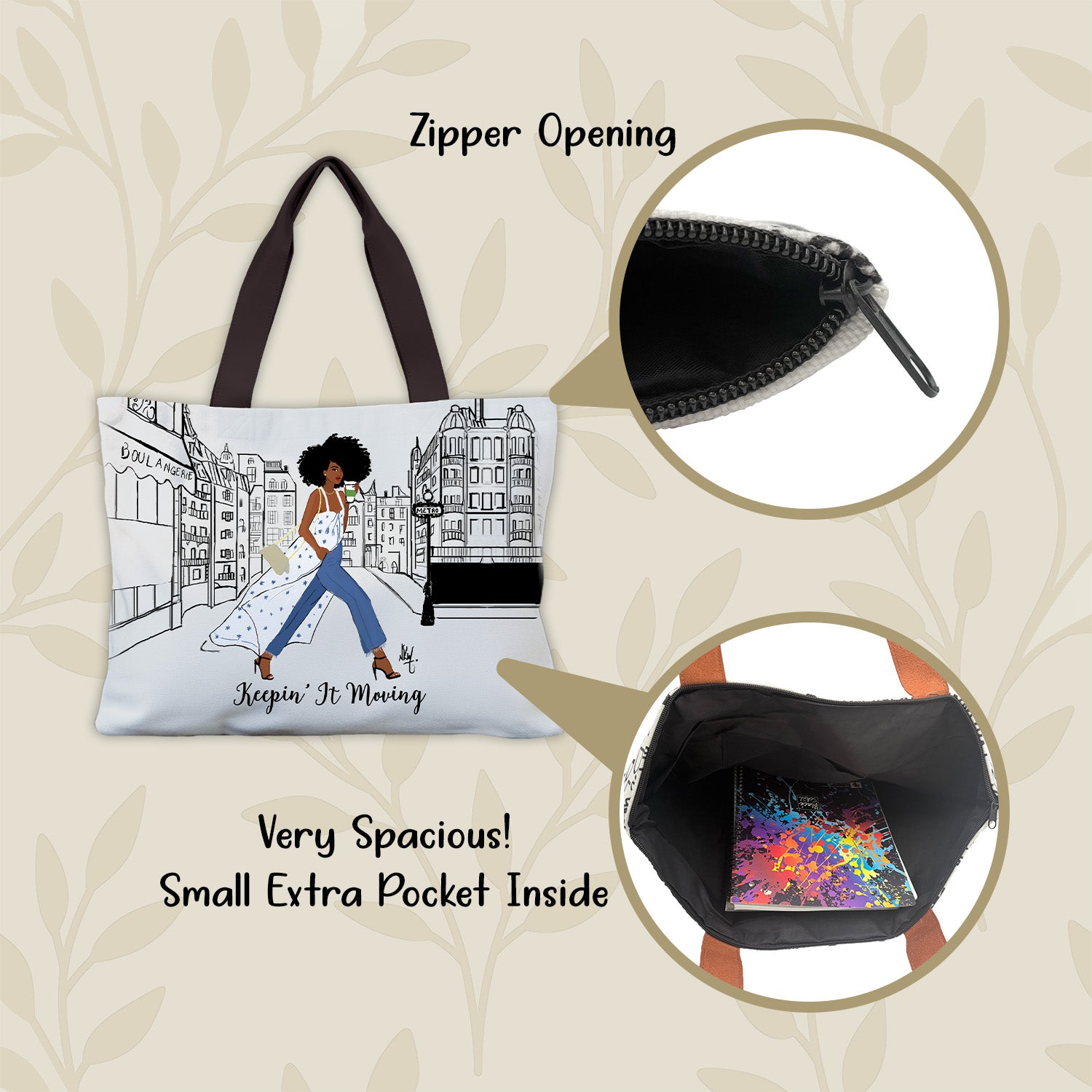 Keepin It Moving Canvas Bag