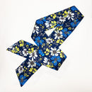 Edge Scarf (Blue/Yellow Flower Print)