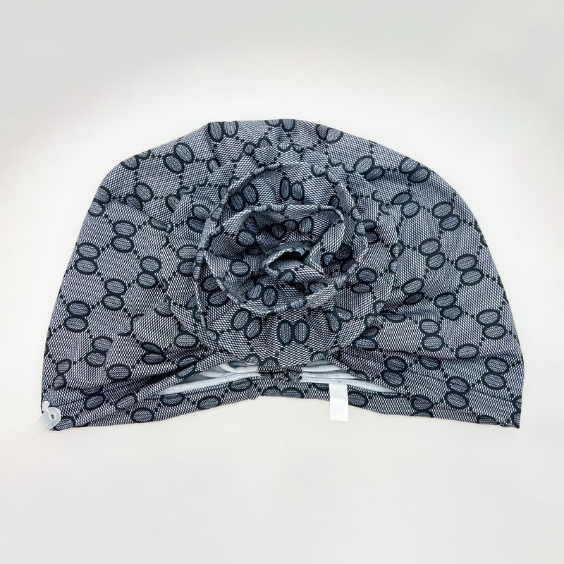 Hair Turban (Oval Diamond Weave - Denim Blue)