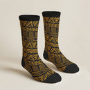 Zulu Black Patterned Men Socks