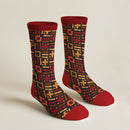 Kasai Red Patterned Men Socks