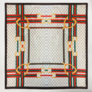 Satin Scarf (Red/Blue Chain - Cream)