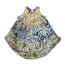 Dashiki Umbrella Dress (Silver Flower Pattern)