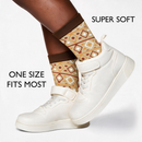 Kuba Beige Patterned Women's Quarter Sock
