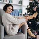 Kuba Beige Patterned Women's Quarter Sock