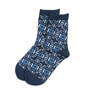 Kasai Blue Patterned Women's Quarter Sock