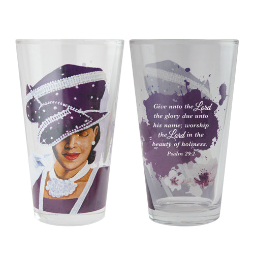 DRINKING GLASS SET 2 - LADIES WITH HAT