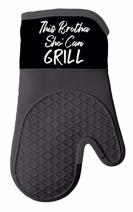THIS BROTHA SHO CAN GRILL MITT/POT HOLDER SET