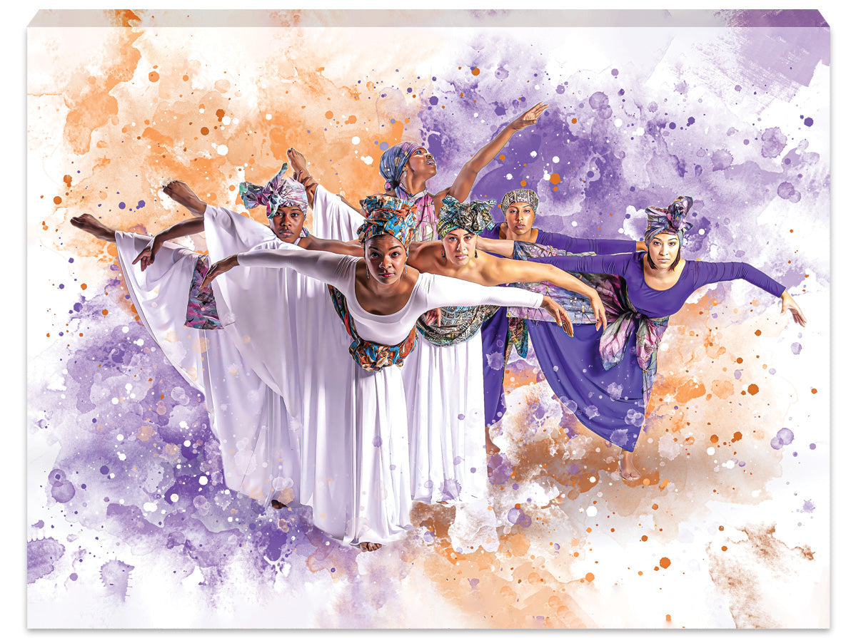 Praise His Holy Name Watercolor Stretched Canvas (Medium)