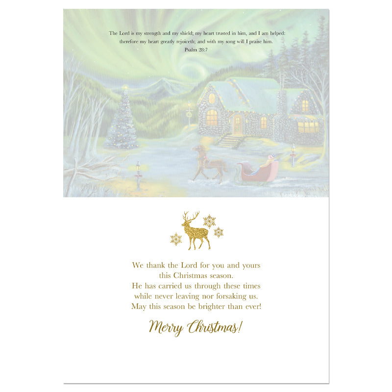 COTTAGE WITH SLEIGH CHRISTMAS CARD