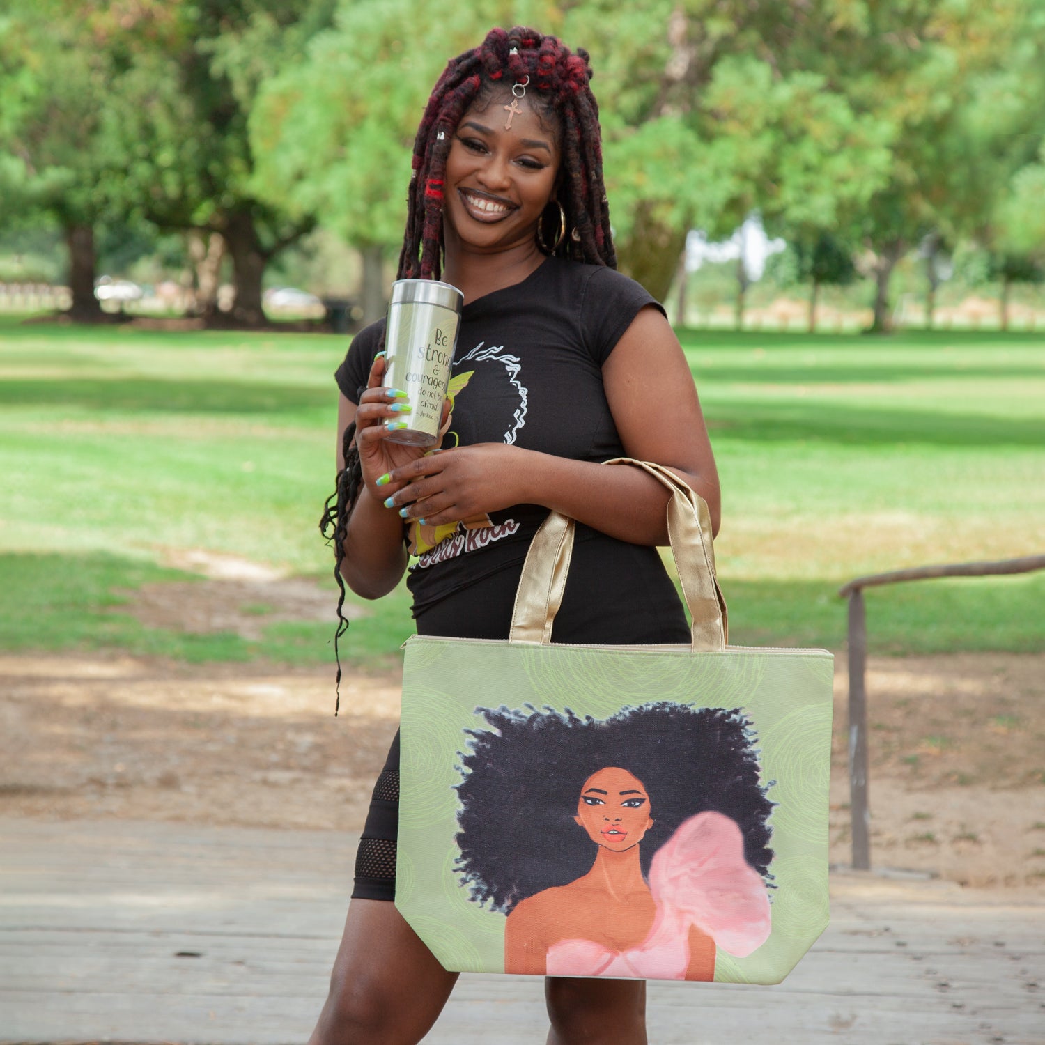 STRONG GIRL CANVAS HANDBAG