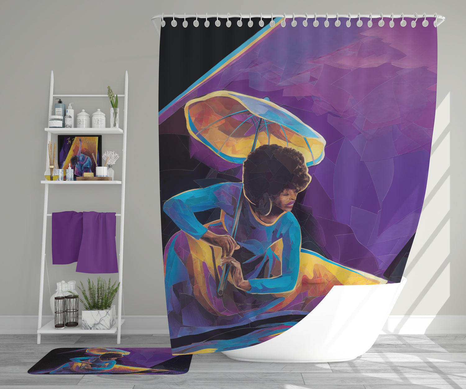 PRAISE DANCER WITH UMBRELLA SHOWER CURTAIN
